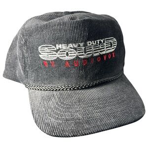 Vintage Heavy Duty Sound By Audiovox Black Corduroy Adjustable Hat